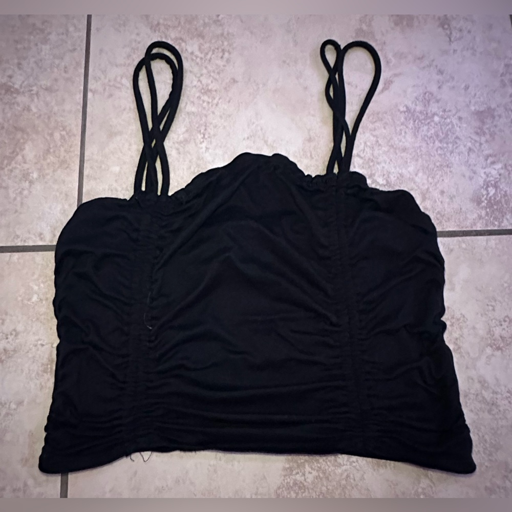 Simple Black Tank Crop Top